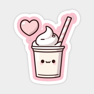 Kawaii Cute Vanilla Ice Cream with a Big Heart | Summer Time Design for Kawaii Lovers Magnet