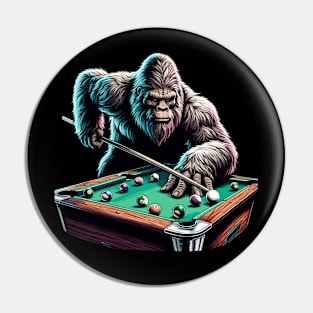 Bigfoot Sasquatch Billiards Pool Player Pin