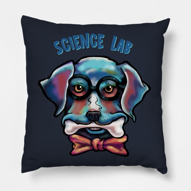 Science Lab Dog Pillow by Jitterfly