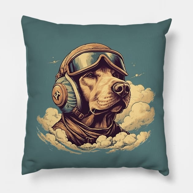 Aviator retriever Pillow by GreenMary Design