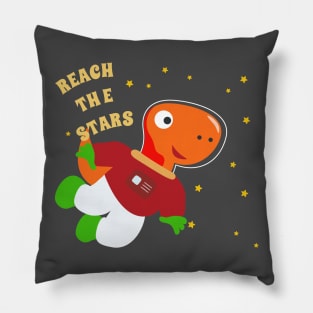 Cute dinosaur astronaut. Pillow