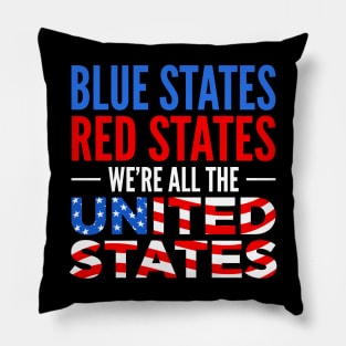 Blue States Red States We're All The United States Pillow