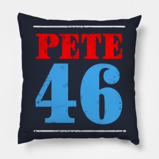 Mayor Pete Buttigieg could just become the 46th President in 2020. Distressed text version. Pillow