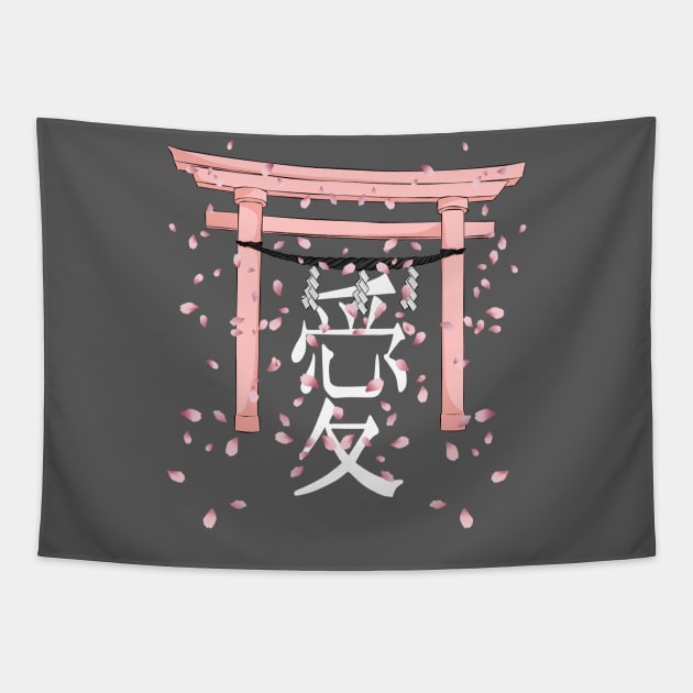 Love Japanes Tapestry by Thia