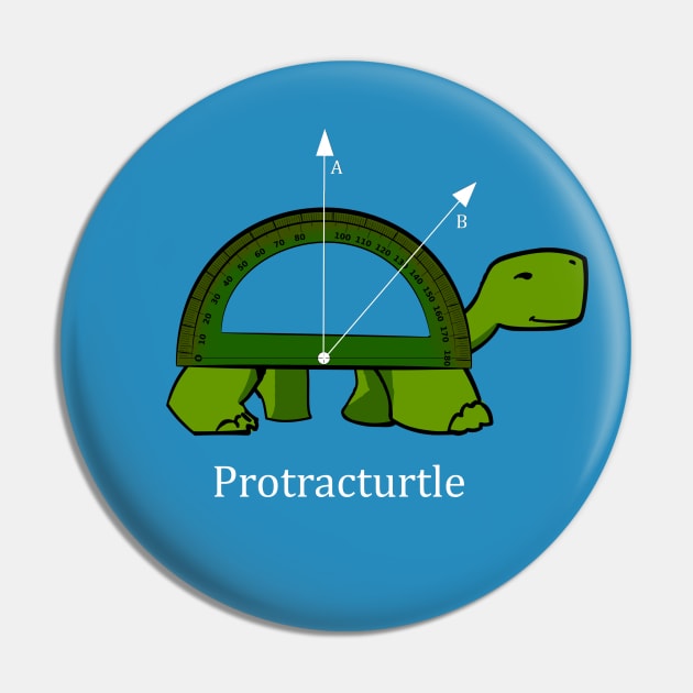 Protracturtle -  Funny Math Turtle Pin by bethcentral