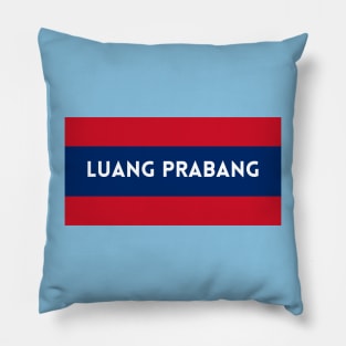 Luang Prabang City in Laos Flag Colors Pillow