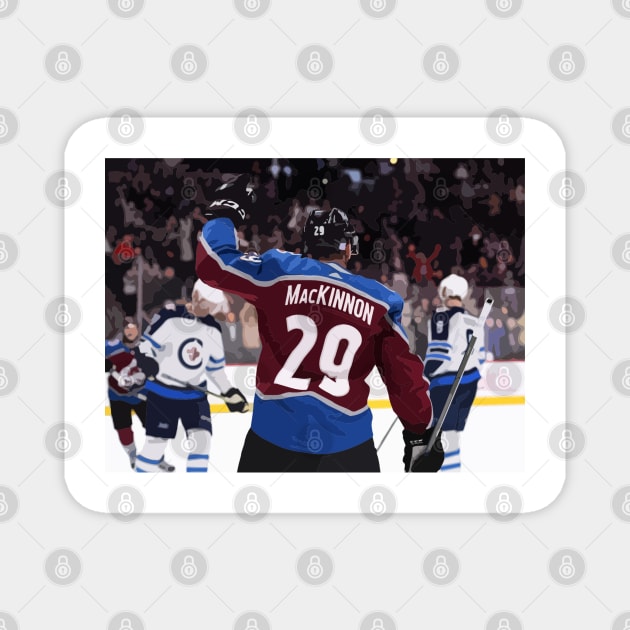 Nathan MacKinnon Jersey Painting Magnet by gktb