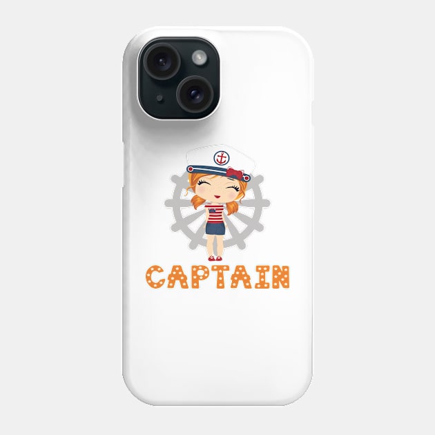 Captain girl (orange) Phone Case by oceanys