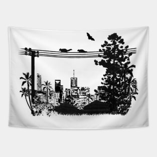 Brisbane Evening Skyline Tapestry