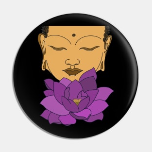 Buddha and Lotus flower Pin