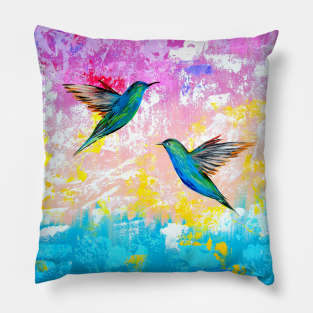 Pink, Yellow and Turquoise Pillow