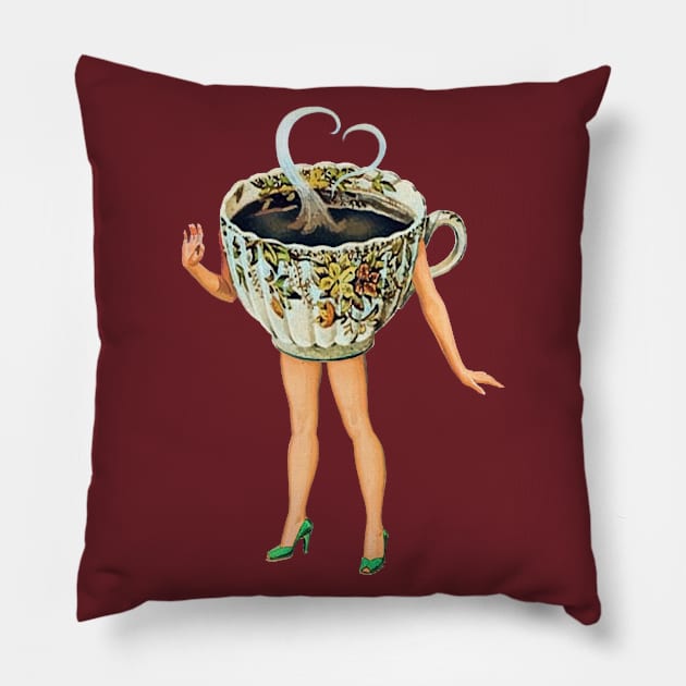 Coffee Queen Pin Up Pillow by HeyListen