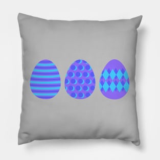 Eggspert Easter Eggs - Decorated Eggs in Purple and Blue Pillow