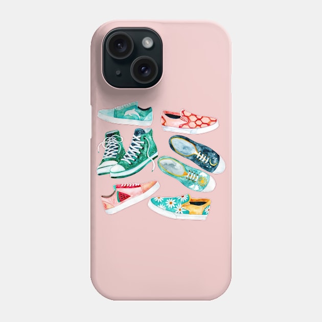 Sole-Mates - Watercolour Shoes Phone Case by tangerinetane