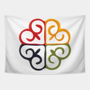 Adinkra Nyame Dua made in pan-african flag colors Tapestry