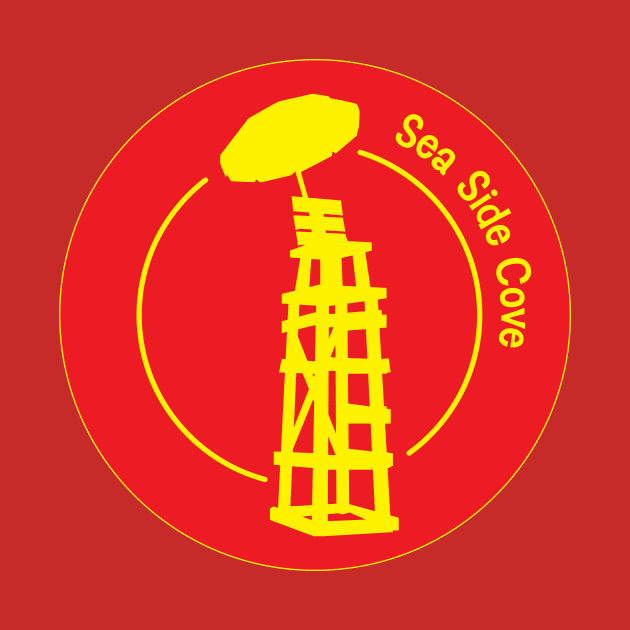 Sea Side Cove Lifeguard Logo Yellow and Red by Katya Summers Books