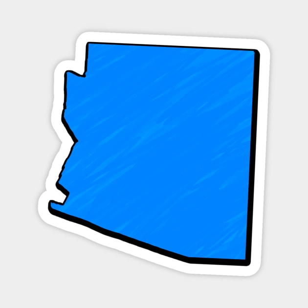 Bright Blue Arizona Outline Magnet by Mookle