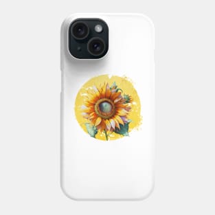 Cheerful Watercolor Sunflowers Phone Case