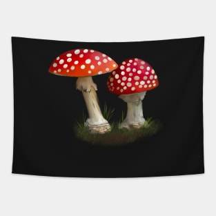 Two Red and White Woodland Toadstools Tapestry