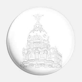 Madrid Metropolis Line Drawing Sticker Pin