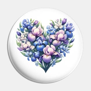 Heart Shaped Flowers Pin