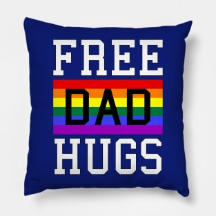 Free Dad Hugs Rainbow LGBT Pride Fathers Day Pillow