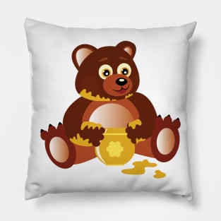 Bear Eating Honey Pillow