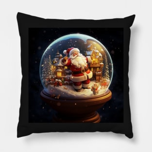 Santa Claus inside a glass ball Pillow