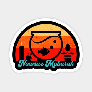 Retro Nowruz Mobarak Goldfish Magnet