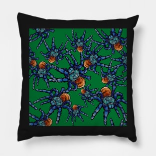 Greenbottle Blue Tarantula All Over Print (Black Outline) Pillow