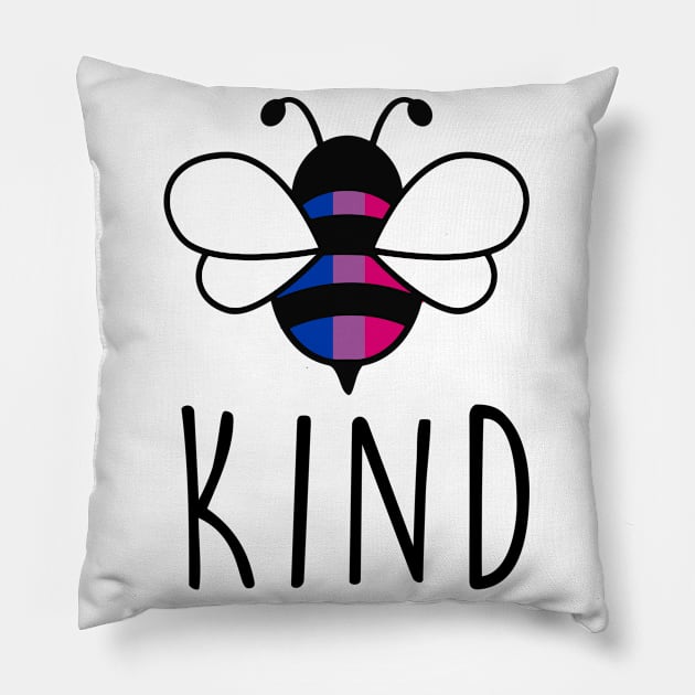 Be Kind Bisexual Bee Gay Pride LGBT Rainbow Pillow by Lones Eiless