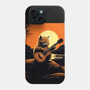 Kitten playing acoustic guitar Phone Case