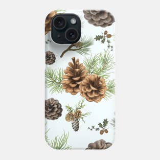 Botanical Earthy Pinecone Pattern Phone Case