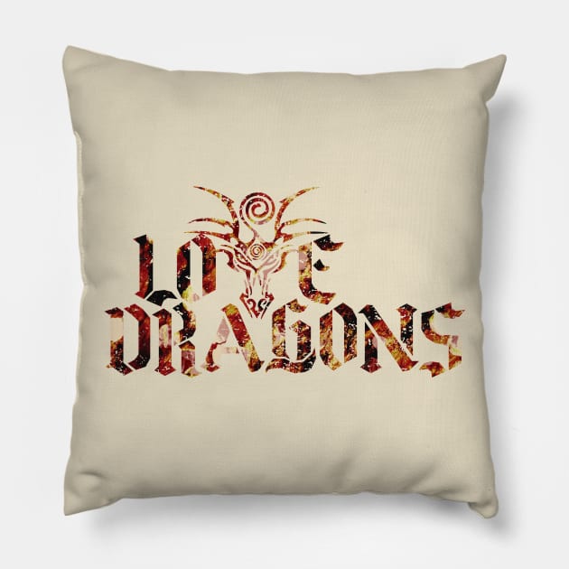 Love Dragons - colored Pillow by EDDArt