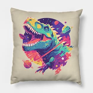 dinosaur in space Pillow