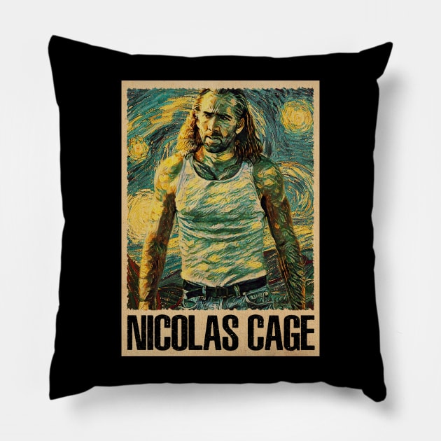 Cage Unleashed Intense Emotions And Powerful Portrayals Pillow by Silly Picture