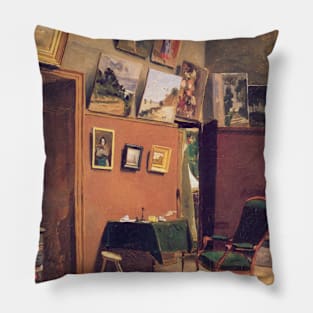 Studio in the rue de Furstenberg by Frederic Bazille Pillow