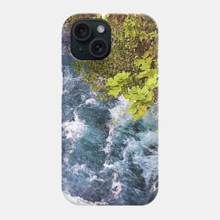 A flowing river, river, water, turquoise, navy, blue, green, paradise, island, summer, beach, adventure, foam, tropical, exotic, aqua, rain, xmas, holidays, Phone Case