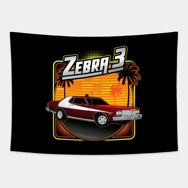 Zebra 3 - Street Machine Tapestry by dustbrain