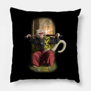 Exclusive Hand Drawn Samurai Monkey | Samurai Collection Item-8 (Monkey) | by Rendigart Studio Pillow