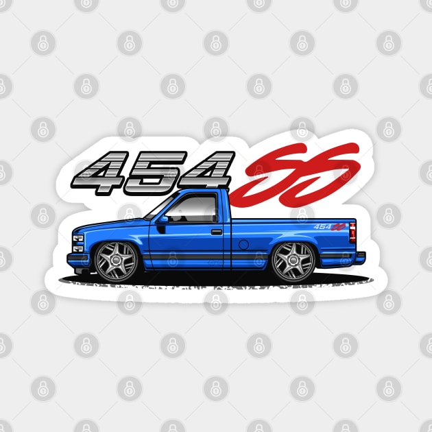 Chevy 454 SS Pickup Truck (Mariner Blue) Magnet by Jiooji Project