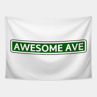 Awesome Ave Street Sign Tapestry