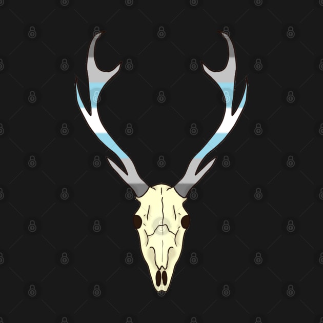 Demiboy Pride Deer Skull by whizz0