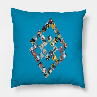 School Puzzle Piece Pattern Collage Pillow