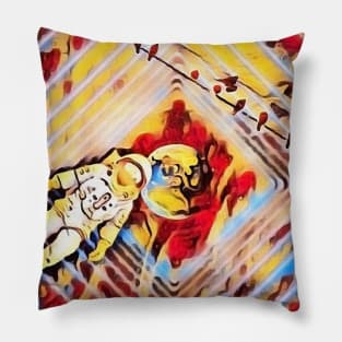 Astronaut and birds Pillow