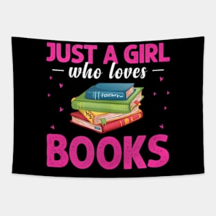 Just A Girl Who Loves Books Tapestry