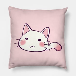 I draw lucky star white cat Pillow