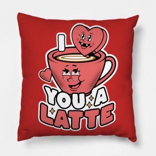 I Love You A Latte Coffee Heart Latte Cute Valentine's Day Pillow