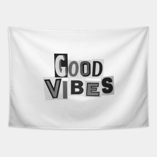 Good Vibes Newspaper Quote Tapestry