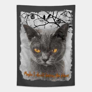 Random Cat Thoughts Tapestry